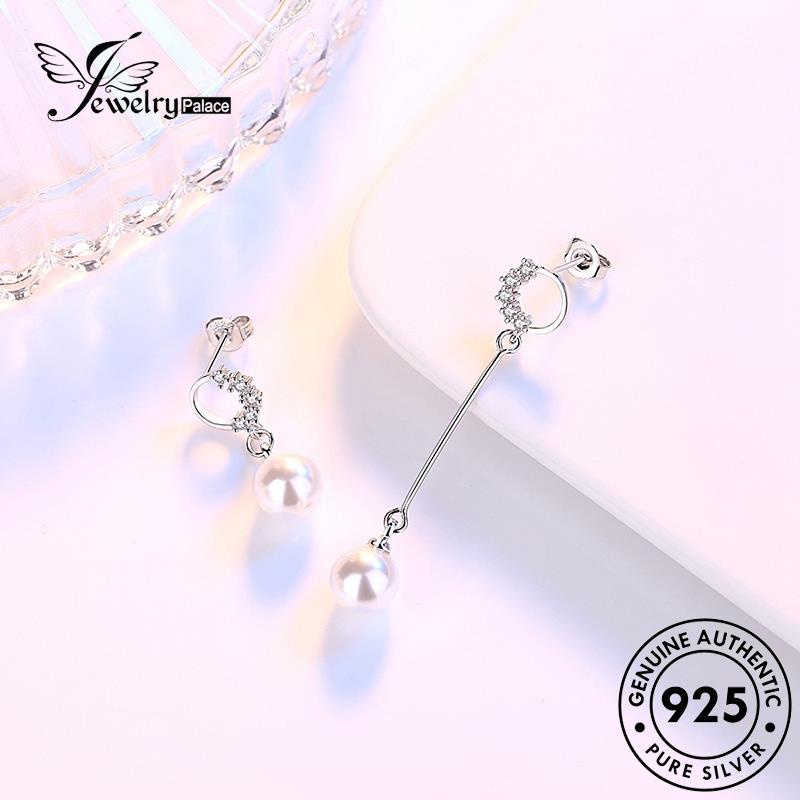 Jewelrypalace Jumbai Asli Stud Panjang Perak925 Anting Mutiara Wanita E591