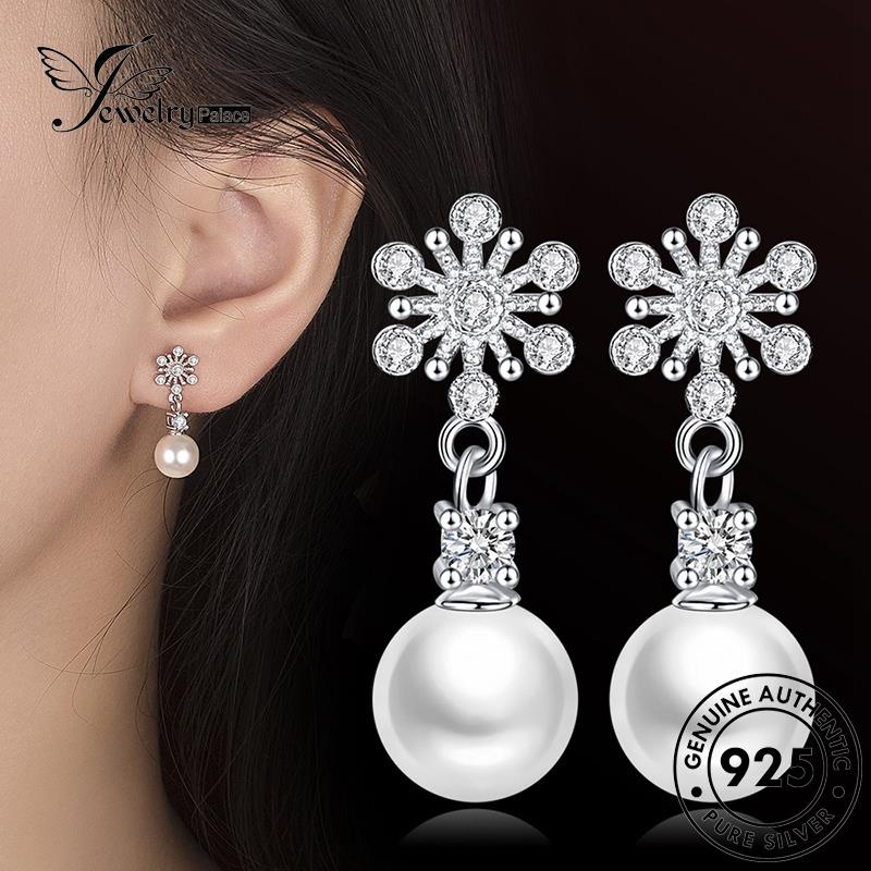 Jewelrypalace Pearl Stud Wanita Simple925Mutiara Asli Anting Perak E551