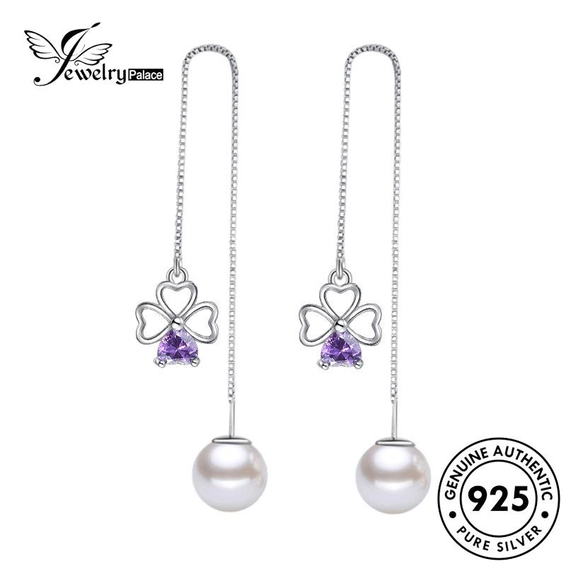 Jewelrypalace925 Asli Wanita Perak Anting Tetes Hati Beruntung E669