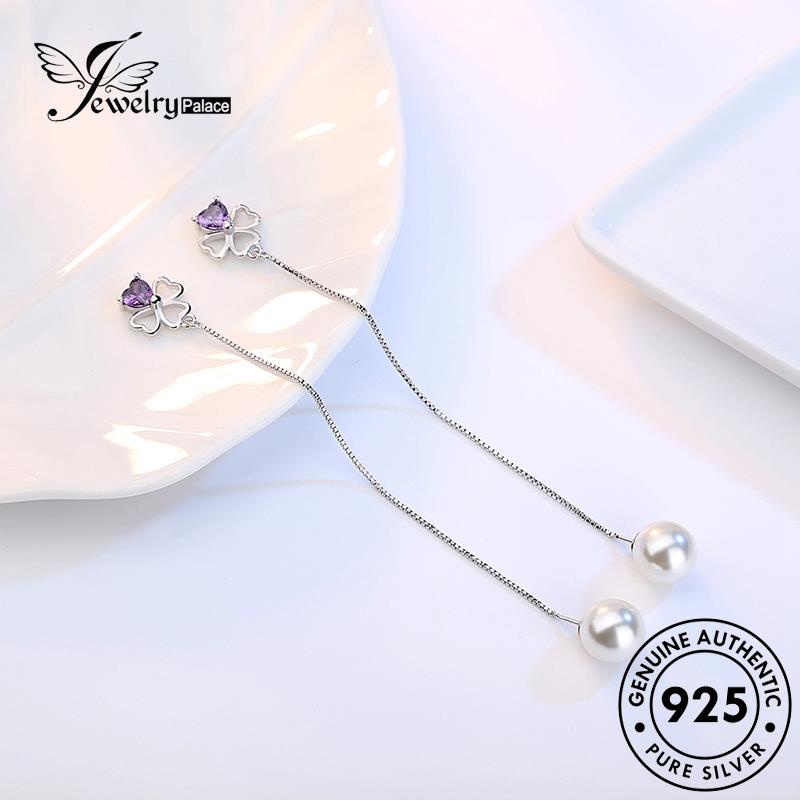 Jewelrypalace925 Asli Wanita Perak Anting Tetes Hati Beruntung E669