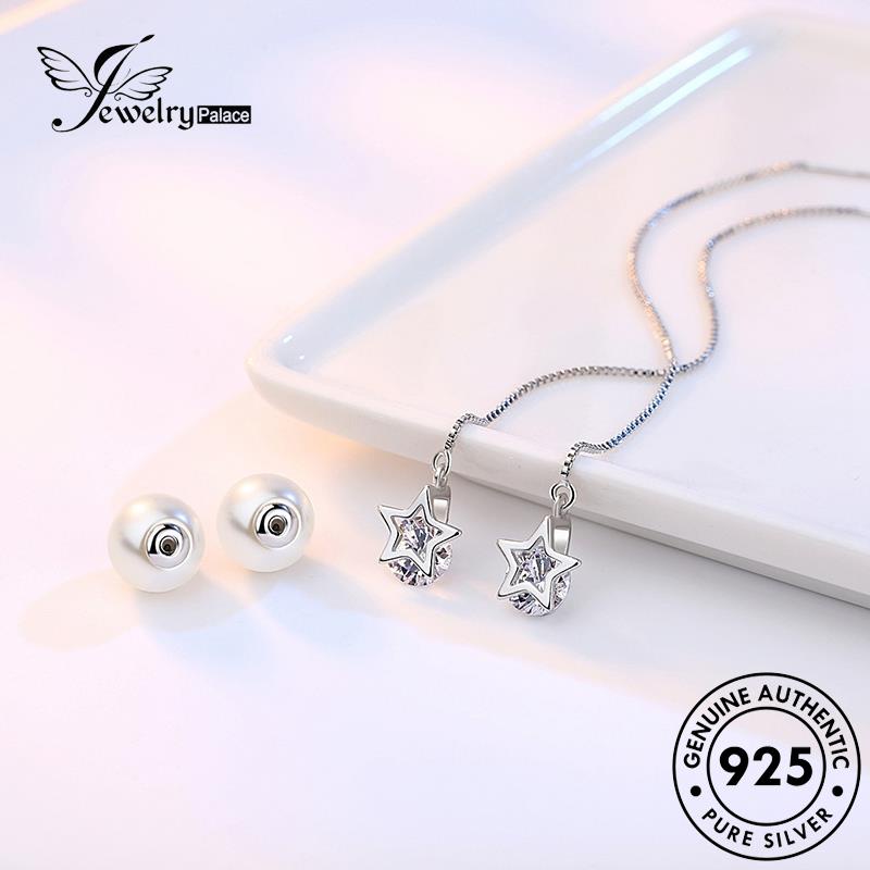 Jewelrypalace Asli Anting Perak Berujung Lima Drop Temperamen Mutiara925 Wanita Bintang E675