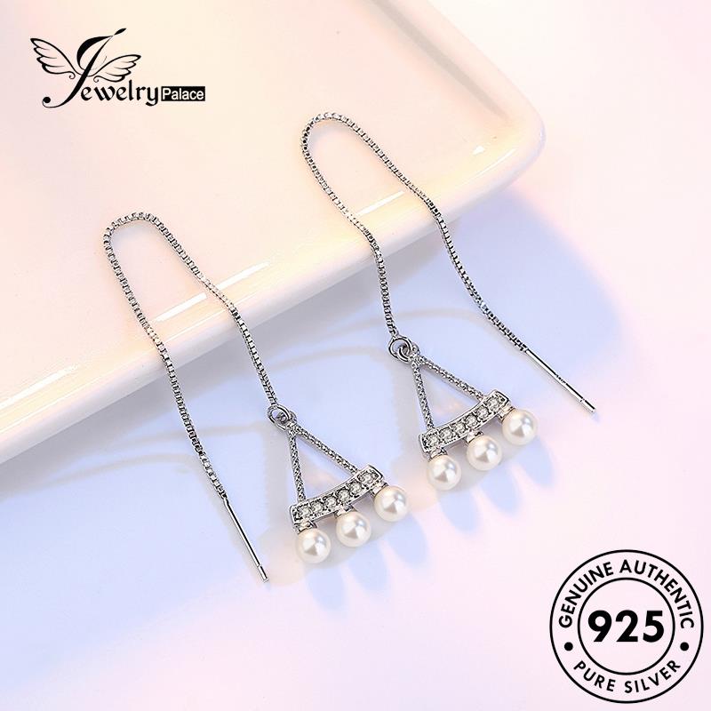 Jewelrypalace Wanita925 Anting Tusuk Mutiara Vintage Kipas Perak Asli E676