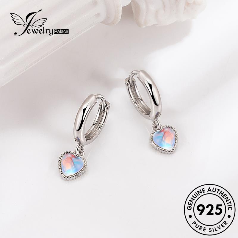 Jewelrypalace Hoop Romantic Moonstone Wanita Asli Anting Love925 Perak E771