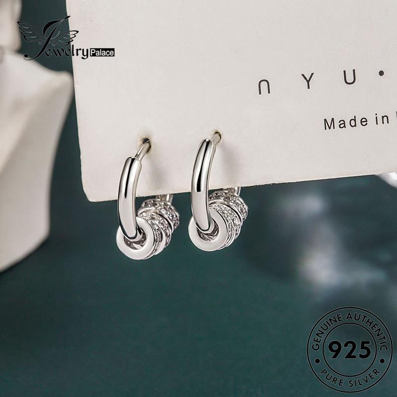 Jewelrypalace925 Wanita Perak Asli Lingkaran Hoop Temperamen Anting E778