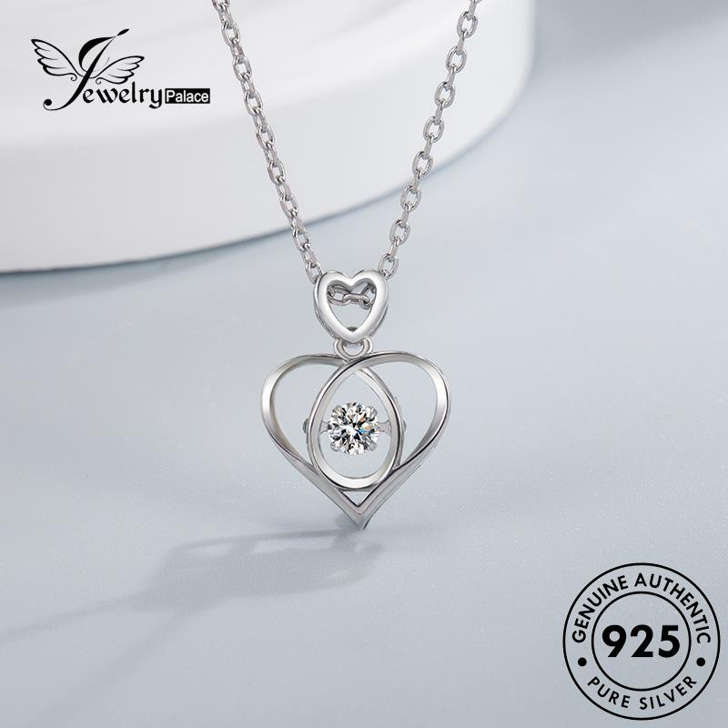 Jewelrypalace Hati Perak Bentuk Safir Wanita Asli925 Kalung Smart N321