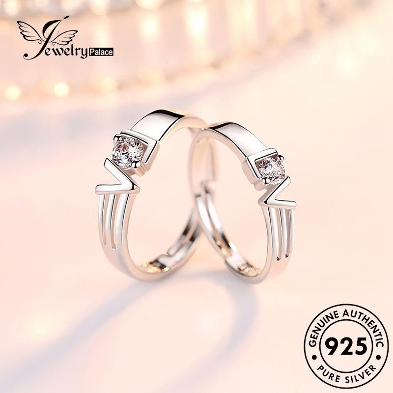 Perhiasantempat Versi Perak Love925 Cincin Korea Asli Couple R102