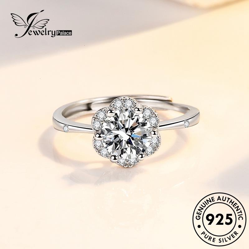 Jewelrypalace Bud Cincin Perak Moissanite925 Asli Fashion Berlian Wanita R137