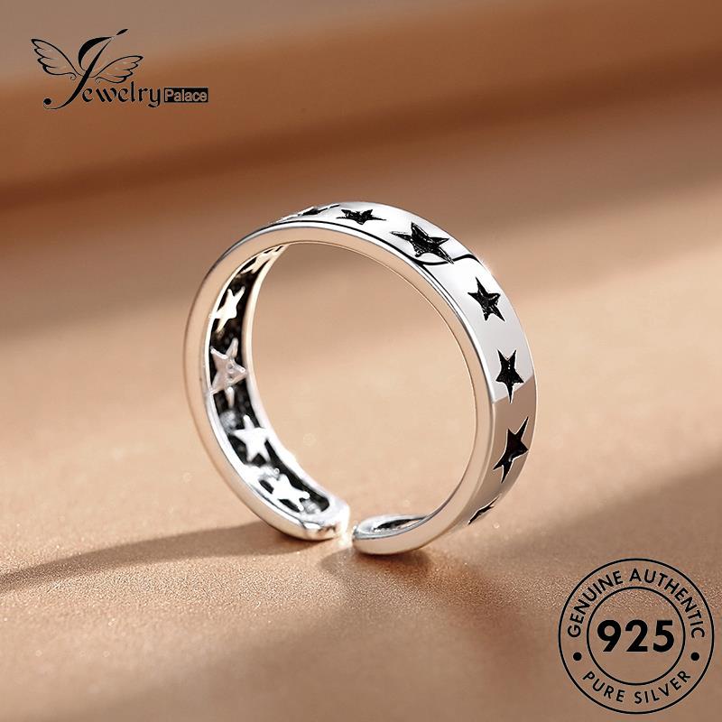 Tempat Perhiasan Cincin Wanita Perak925 Asli Star Fashion R173