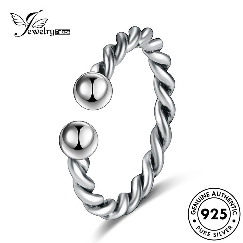 Jewelrypalace Perak Tali925Cincin Vintage Asli Wanita Braided Twisted R231