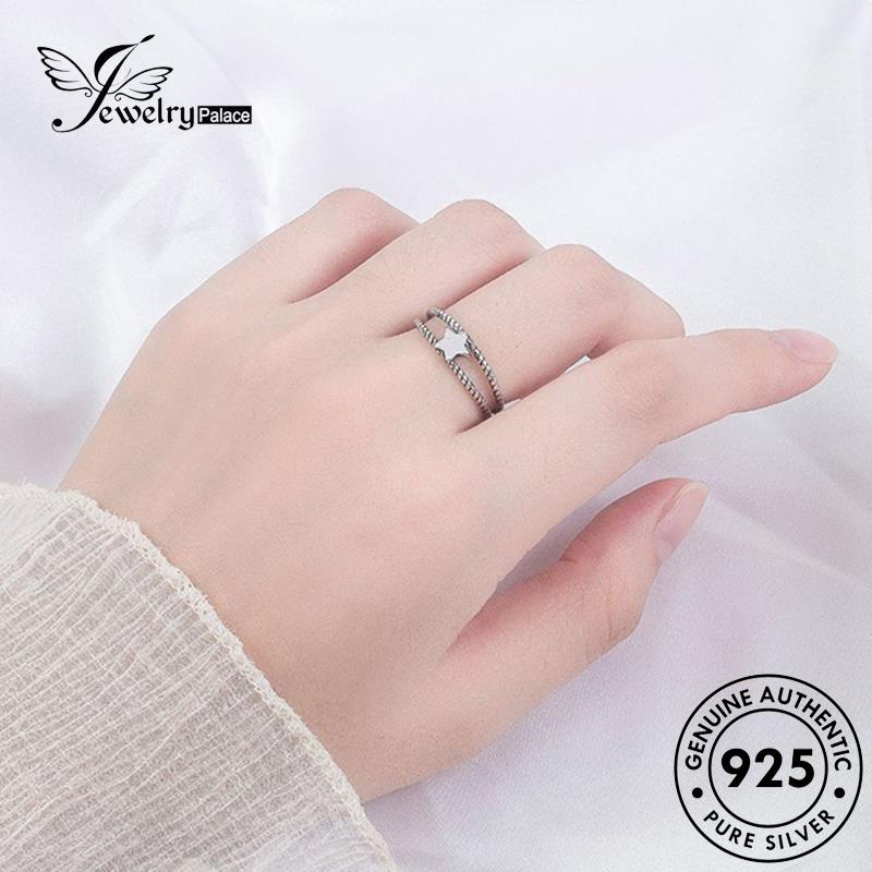 Jewelrypalace Cincin Punk Perak925 Pentagram Wanita Asli R275