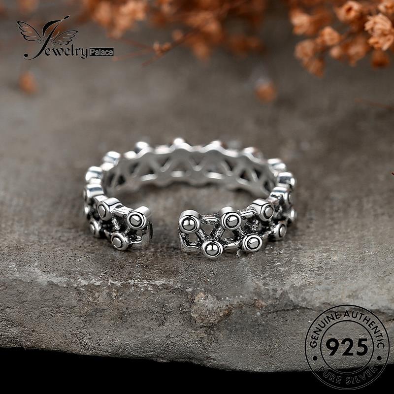 Tempat Perhiasan Wanita Retro Stars Rings Perak Asli925 R278