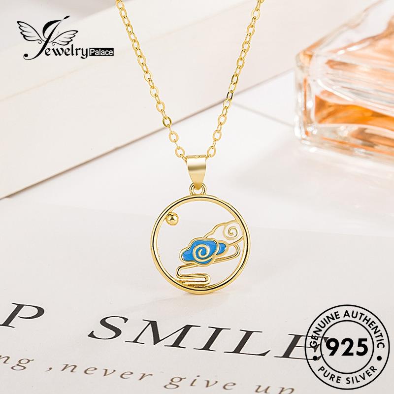 Jewelrypalace Wanita925 Set Perak Asli Menguntungkan Kalung Awan Retro S11