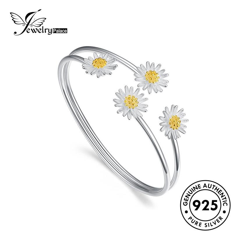 Jewelrypalace Gelang Emas Daisy Wanita Asli925Kecil Simple Perak B27