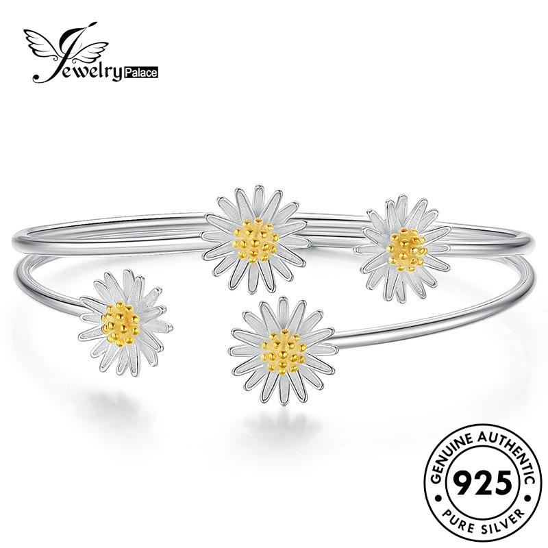 Jewelrypalace Gelang Emas Daisy Wanita Asli925Kecil Simple Perak B27