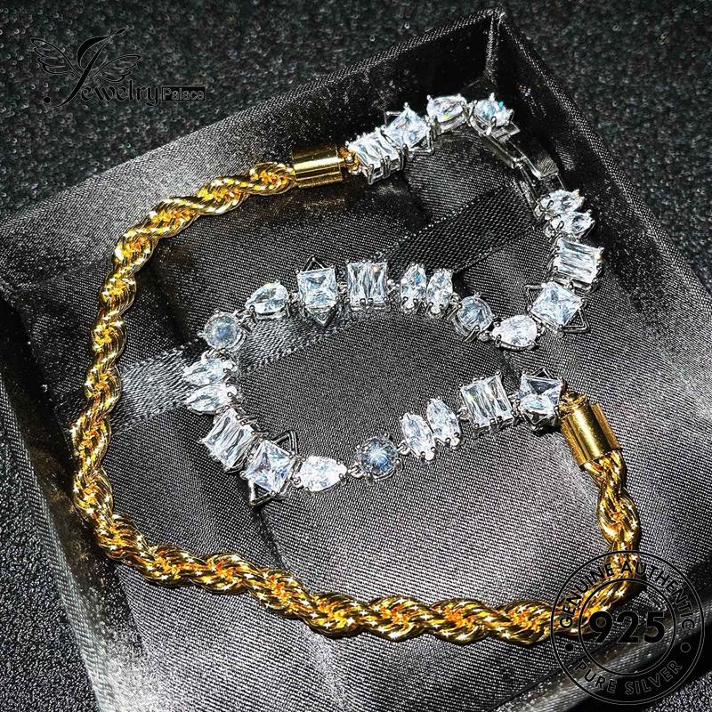 Jewelrypalace925 Wanita Gelang Perak Berlian Moissanite Asli Kreativitas B266