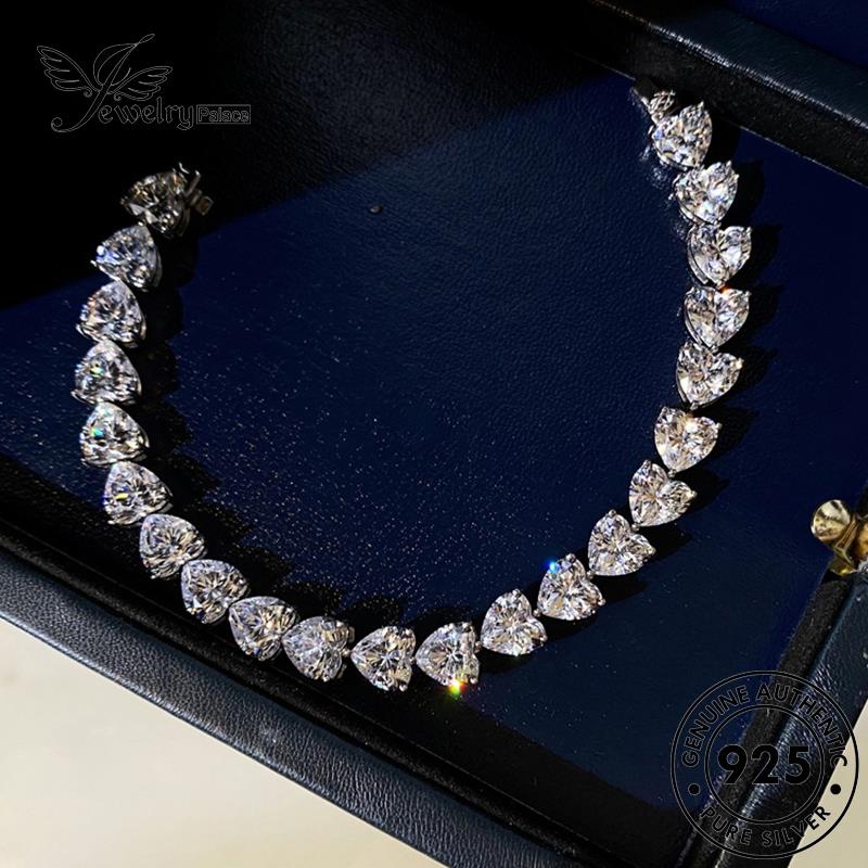 Jewelrypalace Berlian Moissanite925 Wanita Asli Love Gelang Perak B296