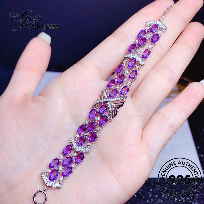 Jewelrypalace Gelang925 Asli Wanita Amethyst Olive Bentuk Perak B519