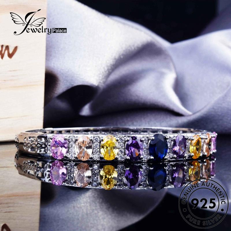 Jewelrypalace Perak Wanita Asli925 Gelang Kristal Ujung Tinggi B549