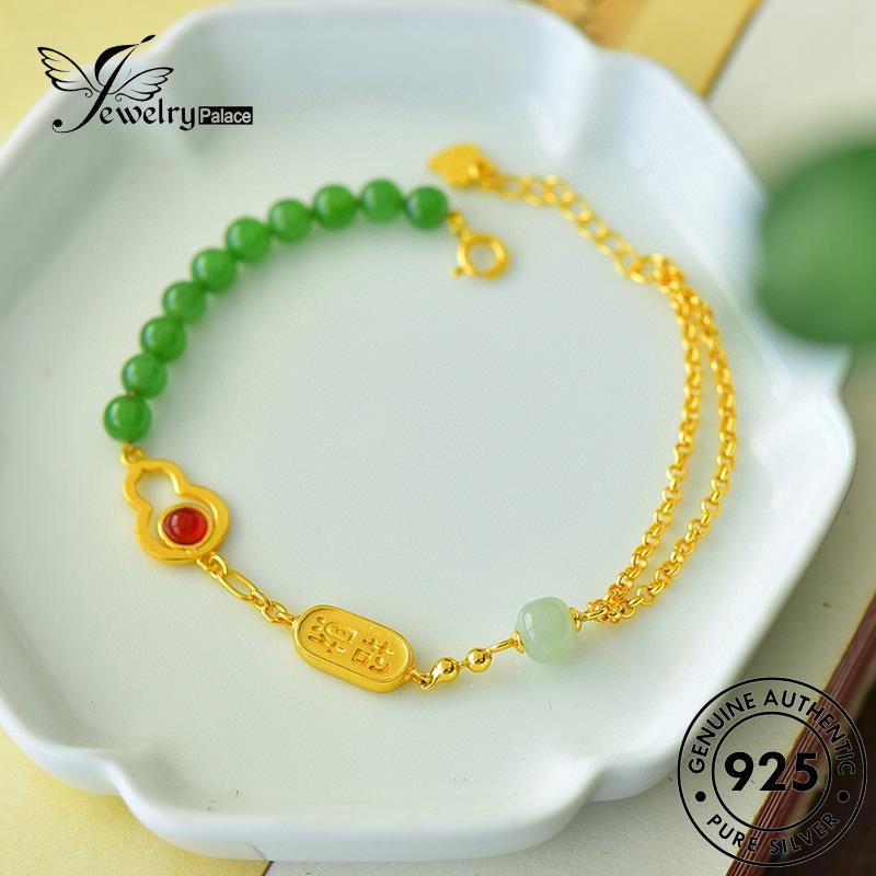 Jewelrypalace Gelang Perak925 Wanita Asli Labu Giok B316