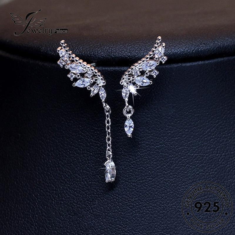 Jewelrypalace 925anting Moissanite Asli Wanita Wing Stud Berlian Perak E150