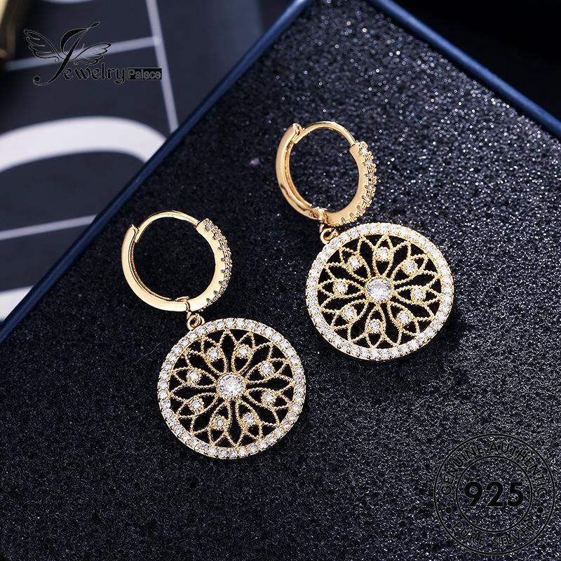 Jewelrypalace Anting Perak Hoop Dreamcatcher925 Moissanite Asli Anting Emas Berlian Wanita E191