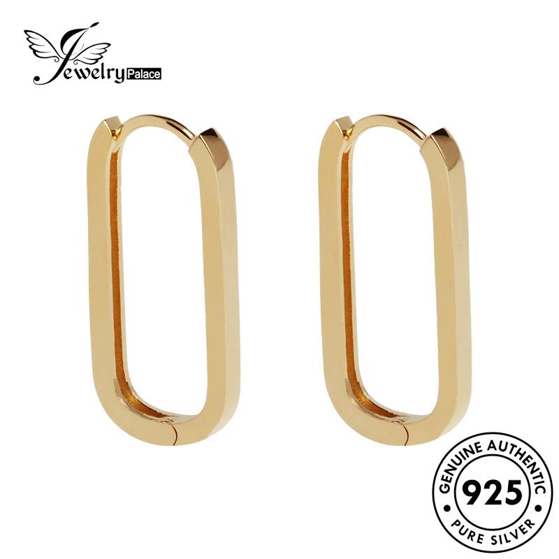 Jewelrypalace Anting Hoop Emas Asli925 Wanita Perak Geometri E198