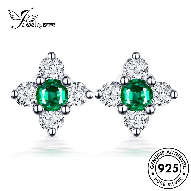 Jewelrypalace Bunga925 Anting Tusuk Wanita Asli Safir Perak The E607