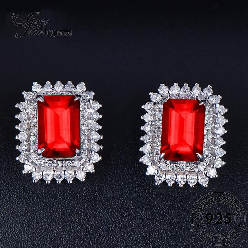 Jewelrypalace Stud Wanita Anting Zamrud Asli Perak925 Lapis Emas E327