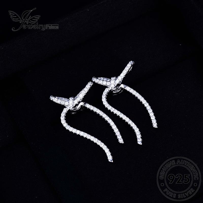 Jewelrypalace Moissanite925 Wanita Emas Anting Busur Berlian Perak Asli Stud Tie E798