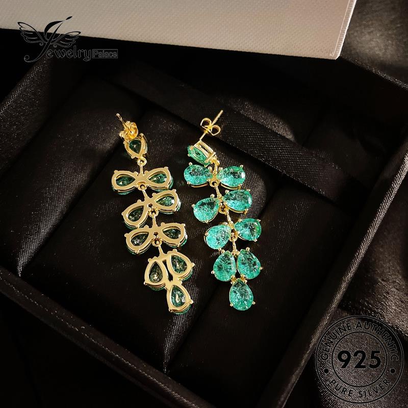 Jewelrypalace Anting Emas Anggur Wanita Emerald Asli925 Stud Es Perak E842