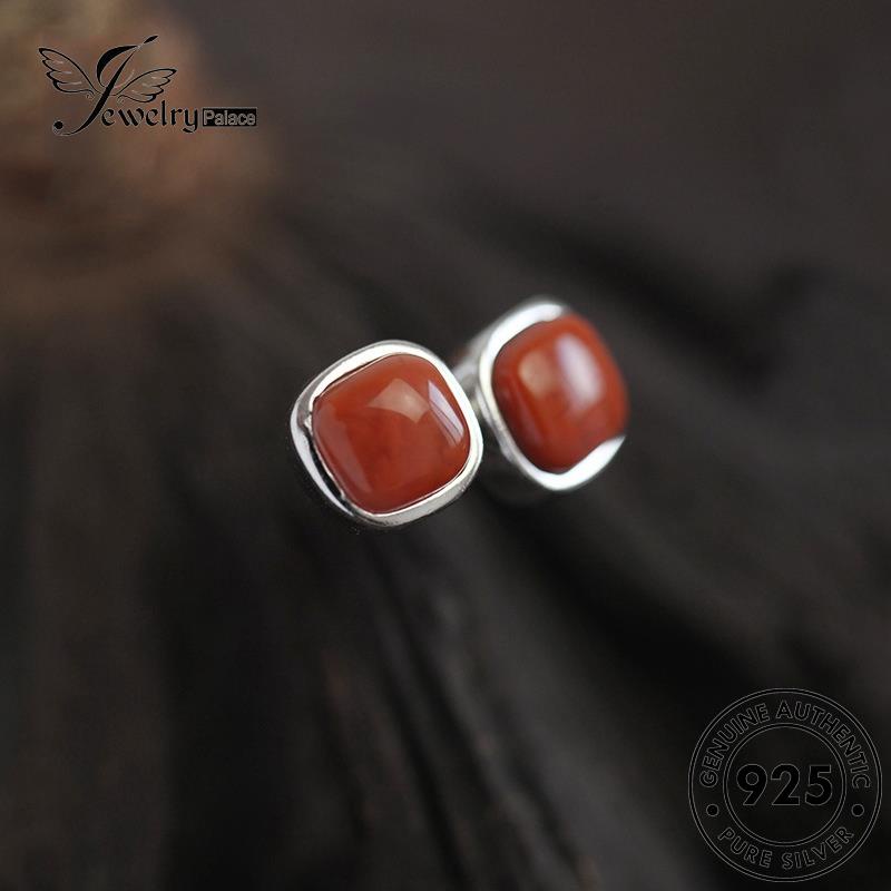 Jewelrypalace Anting Tusuk Wanita Silver Square Agate Asli925 E933