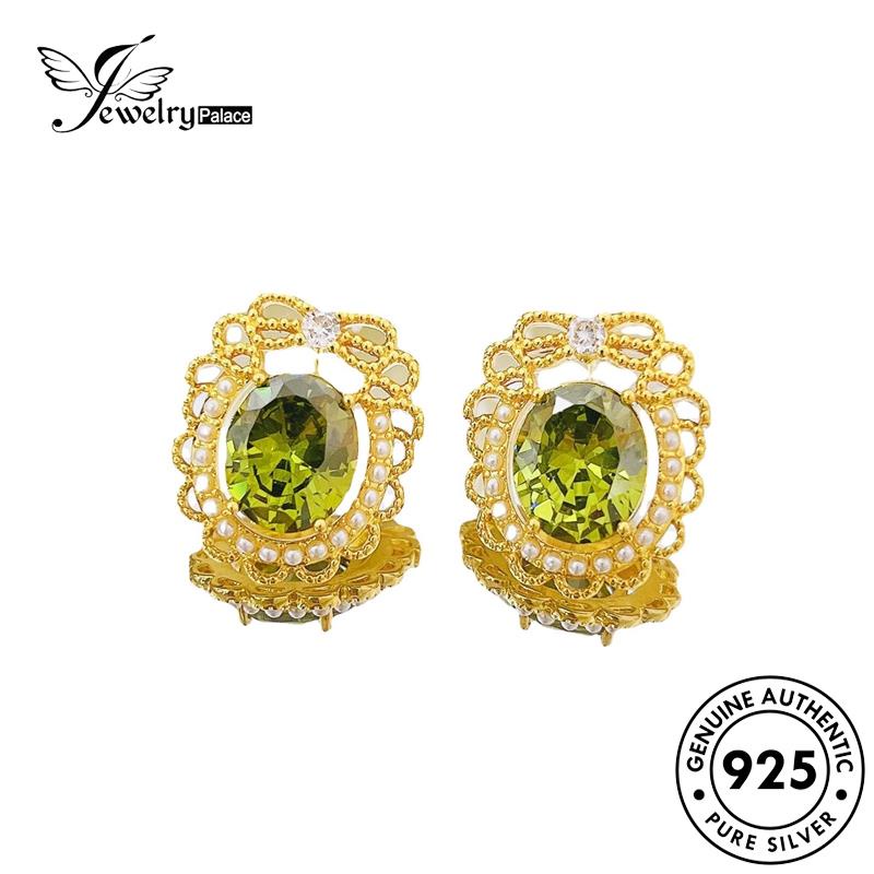 Jewelrypalace Anting Wanita Perak Stud Bulat Asli925Mutiara E973