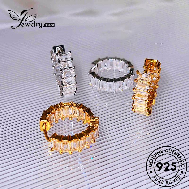 Jewelrypalace Perak925 Gold Moissanite Berlian Anting Hoop Asli Bulat Wanita E994