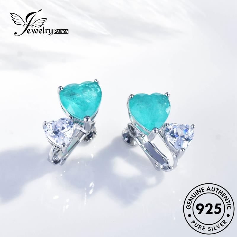 Jewelrypalace Berlian Wanita Perak Love Asli Moissanite Anting925 Stud E1079