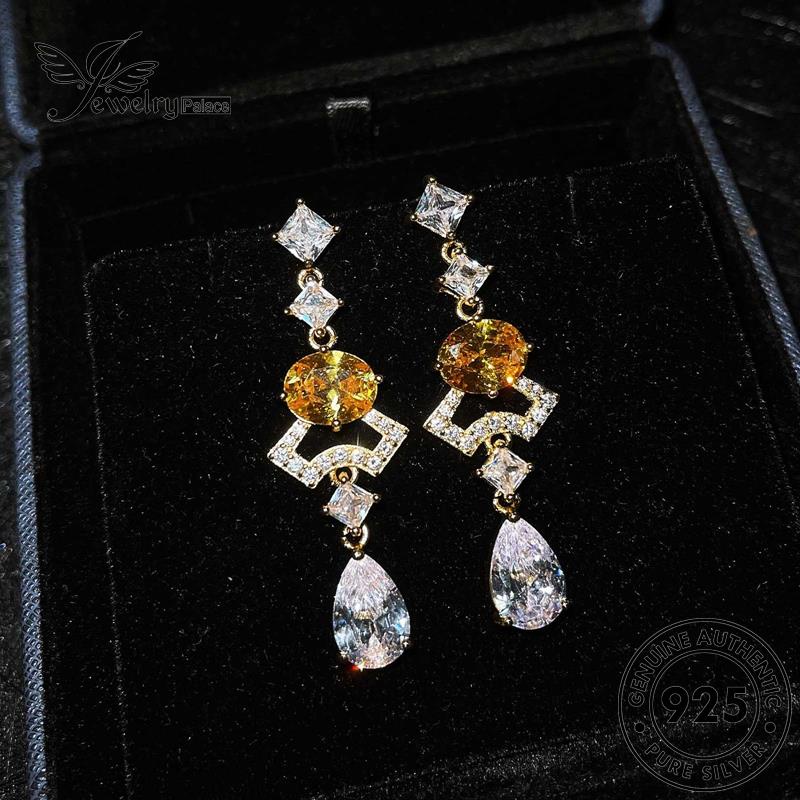 Jewelrypalace Stud Wanita Emas Citrine Sektor Asli Anting Perak925 E1125