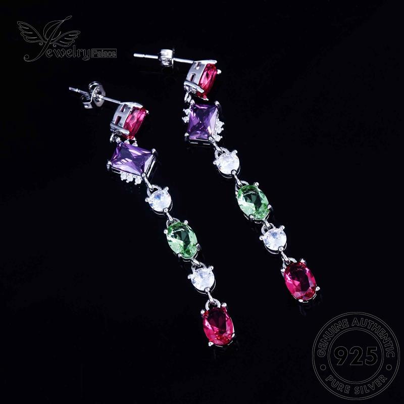 Jewelrypalace Anting Amethyst925 Wanita Perak Tusuk Geometri Original E1106