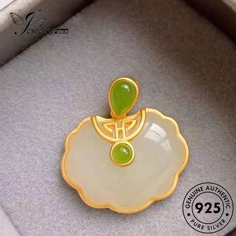 Jewelrypalace Original Kalung Panjang Umur Wanita Perak Fashion Lock925 Giok N63