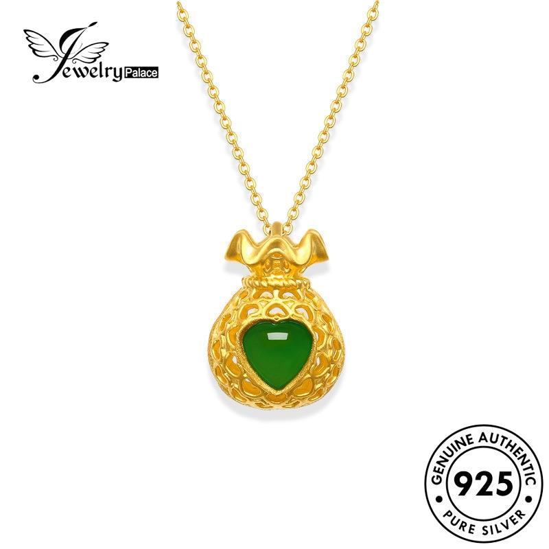 Jewelrypalace Wanita Kalung Giok Uang Tas Perak Asli925 Kreatif N465