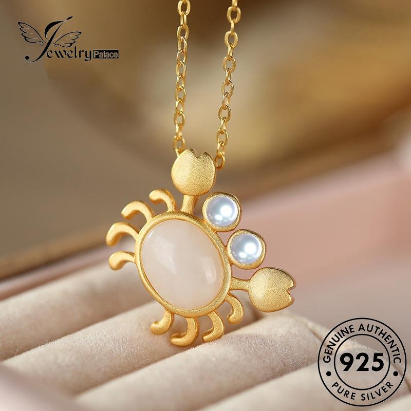 Jewelrypalace Kreatif Wanita Asli Kepiting Kalung Giok Perak925 N285