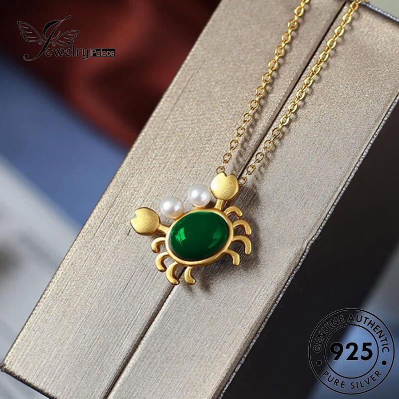 Jewelrypalace Kreatif Wanita Asli Kepiting Kalung Giok Perak925 N285