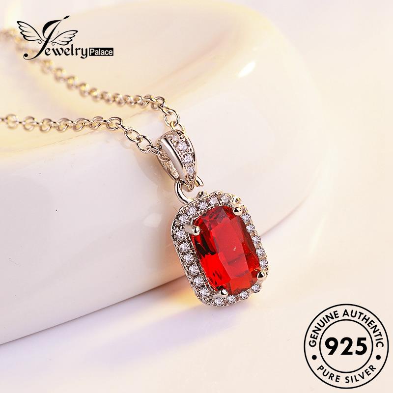 Jewelrypalace Kalung Simple Asli925 Emas Wanita Square Citrine Silver Berlian N743