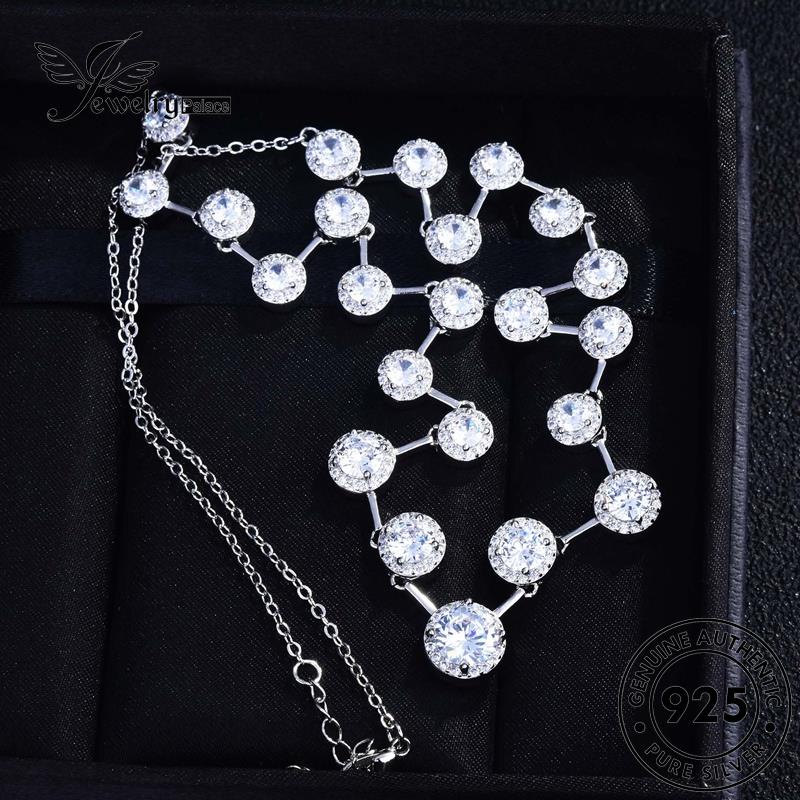 Jewelrypalace925 Berlian Perak Asli Moissanite Kreativitas Kalung Wanita N928