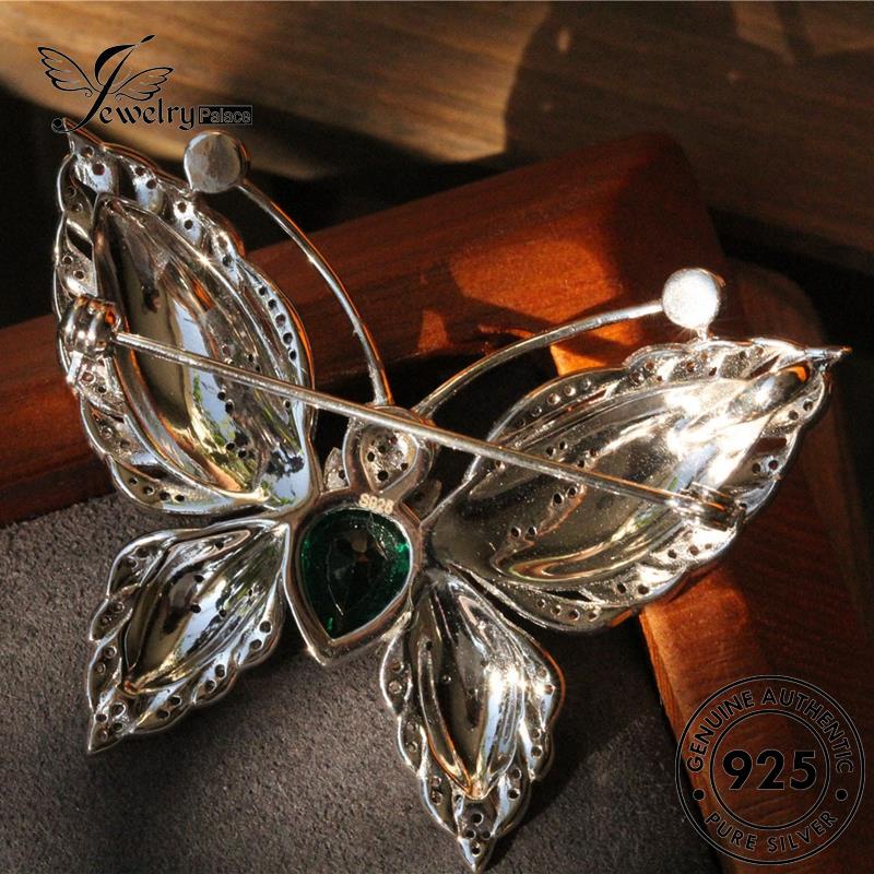 Jewelrypalace Asli925 Kalung Perak Wanita Emerald Butterfly Fashion N1132