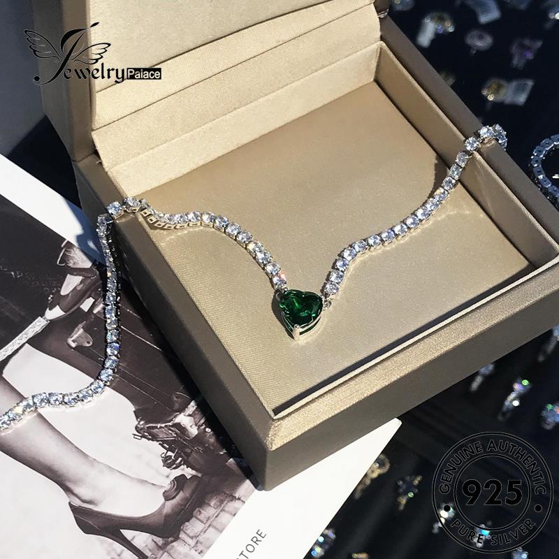 Jewelrypalace Berlian Wanita Kalung Perak925 Full Emerald Fashion Asli N1225