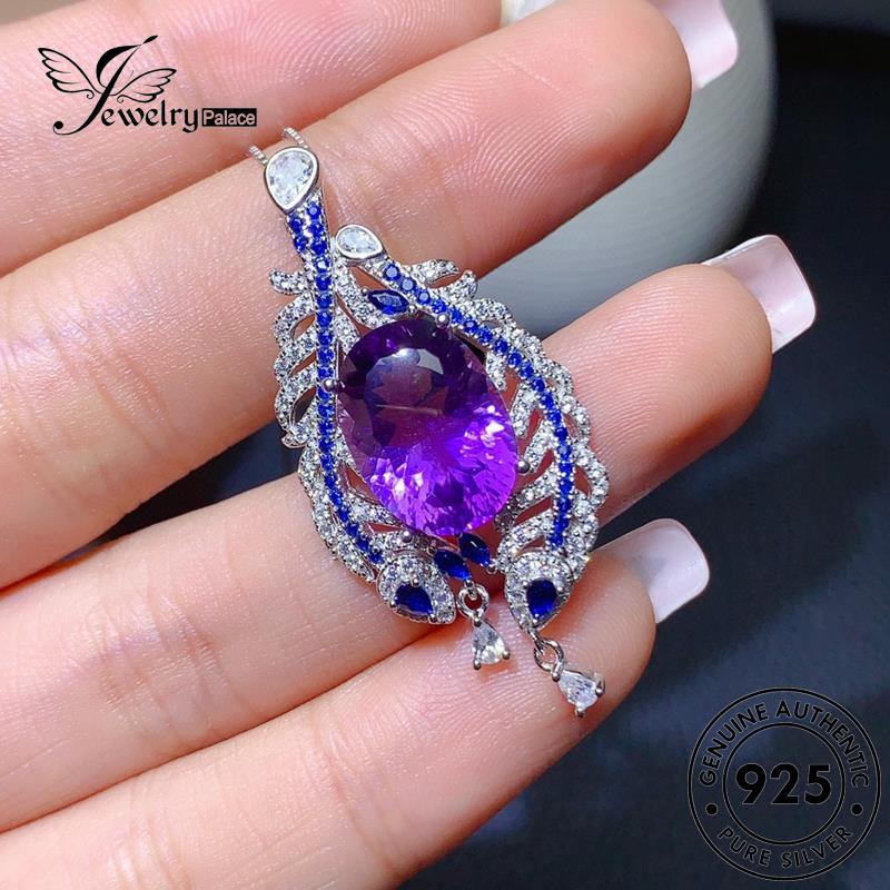 Jewelrypalace Kalung925 Penelitian Perak Amethyst Asli Wanita Fashion N1275