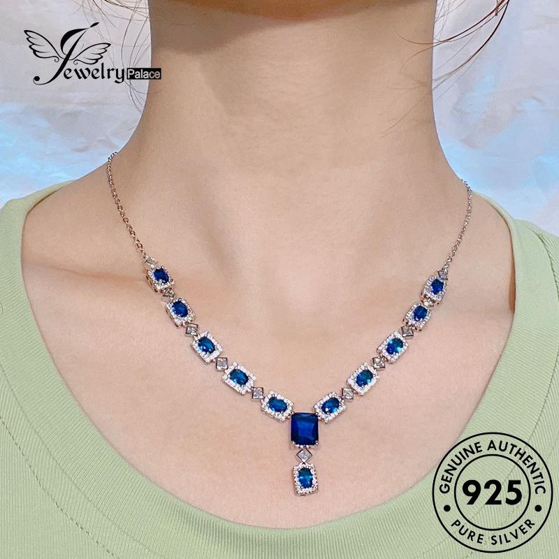 Jewelrypalace Kalung Safir Perak Asli Wanita Mewah925 N1313