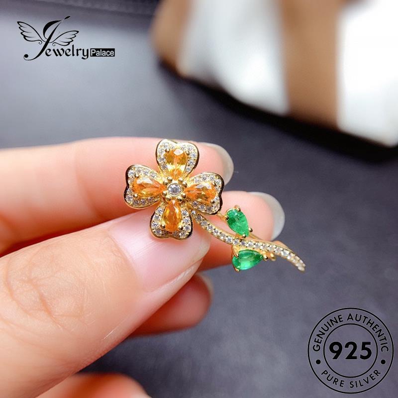 Jewelrypalace Perak Asli Kalung Wanita Lucu Four Leaf Emerald925 Clover N1552