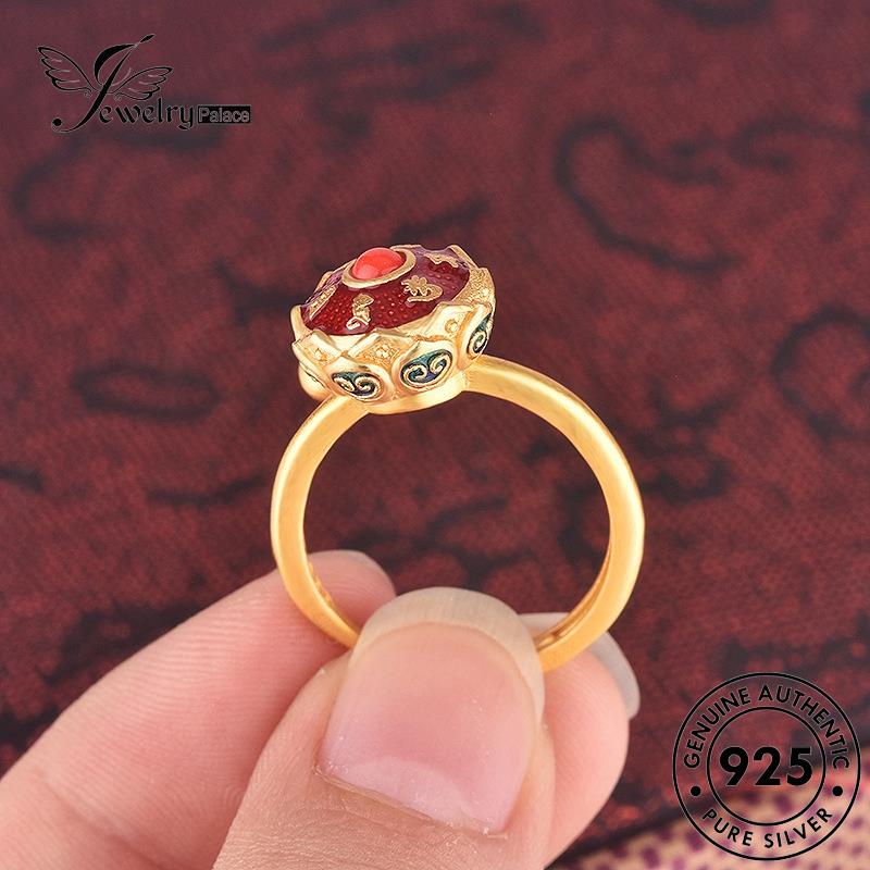 JEWELRYPALACE Original Cincin Vintage Kawin Gold Wanita Wheel Silver Silver Prayer Nikah 925 Perak Asli Murni Aksesori Sterling korea Perhiasan R597