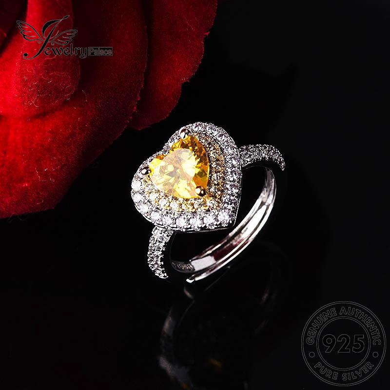 JEWELRYPALACE Sterling Love Cincin Diamond Silver Classic Perak Silver 925 Asli Wanita Original Perhiasan Kawin Murni Moissanite Nikah Aksesori korea R1023