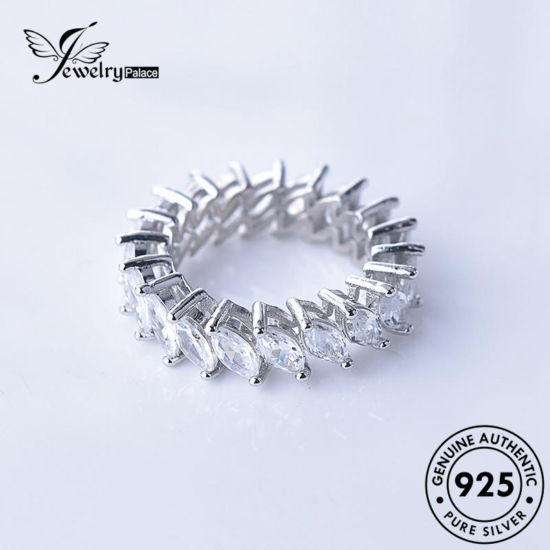 JEWELRYPALACE Kawin Murni korea Original Moissanite Silver Diamond Perhiasan Asli Cincin Aksesori Wanita Classic Nikah Sterling 925 Perak Silver R1353